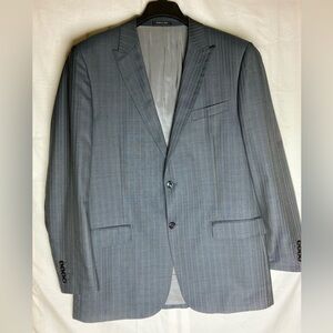 Tiglio luxe silk and wool Charcoal Pinstripe Blazer